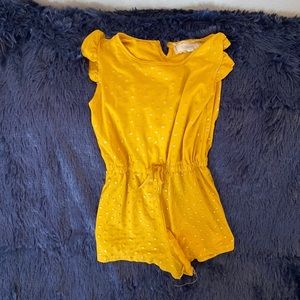 Mustard Romper with gold dots